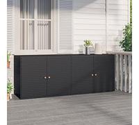 Rantry Mobile Portaoggetti da Giardino Nero 198x55,5x80 cm Polyrattan, Armadietto Armadio Ripostio, Ripiani per Armadio Armadietto Interno, Mobili da Giardino,Portascope per Bagno Interno Casa