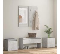 Rantry Mobile Set di Mobili da Corridoio Grigio Cemento in Legno Multistrato, Salvaspazio Armadietto da Esterno, Mobili Esterno Balcone per Soggiorno, Ufficio, Camera da Letto, Bagno