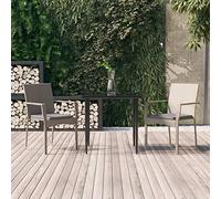 Rantry Mobile Set Salotto Giardino 3 pz con Cuscini Nero e Grigio Polyrattan, Salotto da Giardino Salottino, Lettini Prendisole, Divano Letto Mobili, Lettini da Giardino per Esterno Piscina Balcone