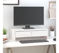 Rantry Mobile Supporto per Monitor Bianco 50x27x15 cm Legno Massello di Pino, Mobile Porta TV Mobiletto Basso per TV per Tavolino da Salotto Industriale Supporto TV Soggiorno VV1