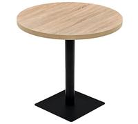 Rantry Mobile Tavolo Bistrot in MDF e Acciaio Rotondo 80x75 cm Colore Rovere, Tavolino da Giardino, Tavolo da Esterno, Tavolo da Terrazzo, Tavolo da Pranzo, Tavolo da Cucina Tavolo da Esterno