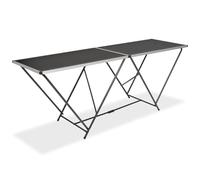 Rantry Mobile Tavolo Pieghevole per Carta da Parati MDF Alluminio 200x60x78cm, Tavolino da Salotto, Tavolinetto da Soggiorno, Tavolo per Ufficio Camera da Letto Giardino