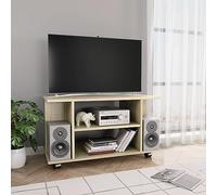 Rantry Mobile TV con Ruote Rovere Sonoma 80x40x45 cm Legno Multistrato Mobili, Tavolino per TV，Mobile Porta TV Soggiorno，Mobiletto Basso per TV da Salotto Industriale Supporto TV