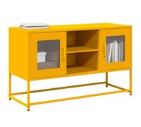 Rantry Mobile TV Giallo Senape 100,5x39x60,5 cm in Acciaio, Mobile Porta TV Mobiletto Basso per TV per Tavolino da Salotto Industriale Supporto TV Soggiorno MODEL853383