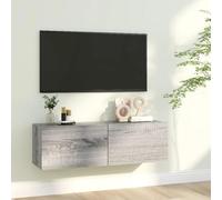 Rantry Mobile TV Muro Grigio Sonoma 100x30x30cm Legno Ingegnerizzato, Mobile Porta TV, Mobiletto per TV, Tavolino da Salotto, Mensola da Muro, Mensole da Parete Supporto TV per Soggiorno