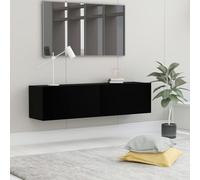 Rantry Mobile TV Nero 120x30x30 cm in Truciolato, Mobile Porta TV, Mobiletto Basso per TV Tavolino da Salotto Supporto TV per Soggiorno