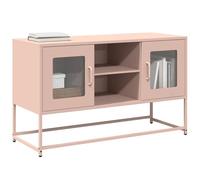 Rantry Mobile TV Rosa 100,5x39x60,5 cm in Acciaio, Mobile Porta TV Mobiletto Basso per TV per Tavolino da Salotto Industriale Supporto TV Soggiorno