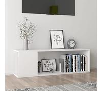 Rantry Mobile TV Stand 2 Ripiani, Mobiletto Basso per TV Tavolino da Salotto, Supporto TV per Salotto, Bianco, 100x24x32 cm, Legno Multistrato, Minimalista
