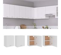 Rantry Mobili Armadi Sospesi 2 pz Bianchi 50x31x60 cm in Legno Multistrato, Salvaspazio Armadietto da Esterno, Mobili Esterno Balcone per Soggiorno, Ufficio, Camera da Letto, Bagno