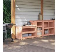 Rantry Mobili da Cucina da Esterno 2 pz in Legno Massello di Douglas Mobili, Credenza Armadio da Cucina, Mobiletto Portaoggetti Ripiani Salvaspazio Mobiletto Armadio di Stoccaggio per Soggiorno TT