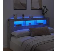 Rantry Mobili Testiera LED Grigio Cemento 180x18,5x103,5 cm Legno Multistrato, Testiera Letto, Testiera del Letto Matrimoniale, Schienale per Letto E Divano