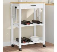 Rantry MONZA Carrello da cucina 60 x 40 x 90 cm in legno massello di pino, scaffale portaoggetti, carrello portaoggetti da cucina, organizer multiuso per cucina, camera da letto, bagno, ufficio, tipo