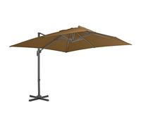 Rantry Ombrellone a sbalzo con palo in alluminio 300 x 300 cm Grigio talpa Tenda da finestra Manuale di ritrattile per esterno Tenda da balcone Angolo Regolabile Impermeabile Tessuto