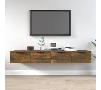 Rantry Pensili da Parete in Legno Multistrato - Design Elegante e Spazio Portaoggetti - Colore Rovere Fumo - Dimensioni 68x30x20 cm - Assemblaggio Richiesto