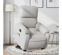 Rantry Poltrona a Rialzo Reclinabile Massaggi Grigio Chiaro Microfibra,Mobile Poltrona Reclinabile Relax Massaggiante Sedia da Massaggio Intelligente Poltrona Relax Tutto Il Corpo