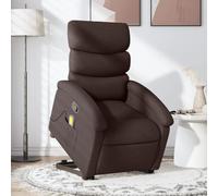 Rantry Poltrona Alzapersona Massaggi Reclinabile Marrone Scuro Tessuto,Mobile Poltrona Reclinabile Relax Massaggiante Sedia da Massaggio Intelligente Poltrona Relax Tutto Il Corpo i