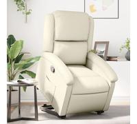Rantry Poltrona Alzapersona Reclinabile Crema in Similpelle,Mobile Sedia da Massaggio Poltrona Relax Tutto Il Corpo, Poltrona Massaggiante Poltrona Reclinabile Relax dn