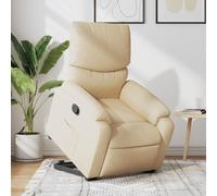 Rantry Poltrona Alzapersona Reclinabile Crema in Tessuto,Mobile Sedia da Massaggio Poltrona Relax Tutto Il Corpo, Poltrona Massaggiante Poltrona Reclinabile Relax h