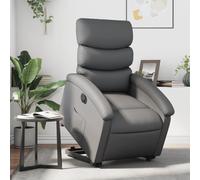 Rantry Poltrona Alzapersona Reclinabile Grigio in Similpelle,Mobile Sedia da Massaggio Poltrona Relax Tutto Il Corpo, Poltrona Massaggiante Poltrona Reclinabile Relax q