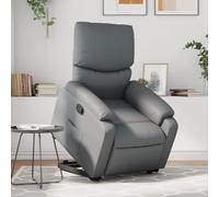 Rantry Poltrona Alzapersona Reclinabile Grigio in Similpelle,Mobile Sedia da Massaggio Poltrona Relax Tutto Il Corpo, Poltrona Massaggiante Poltrona Reclinabile Relax KV