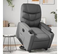 Rantry Poltrona Alzapersona Reclinabile Grigio in Similpelle,Mobile Sedia da Massaggio Poltrona Relax Tutto Il Corpo, Poltrona Massaggiante Poltrona Reclinabile Relax e