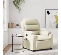 Rantry Poltrona da Massaggiante Reclinabile Crema Similpelle, Decor da Mobili Poltrona Massaggiante Poltrona Reclinabile Relax, Sedia da Massaggio Poltrona Relax Tutto Il Corpo