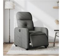 Rantry Poltrona Elettrica Reclinabile Grigio Scuro in Tessuto,Mobile Sedia da Massaggio Poltrona Relax Tutto Il Corpo, Poltrona Massaggiante Poltrona Reclinabile Relax q