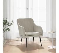 Rantry Poltrona Grigio Chiaro 63x76x80 cm Velluto, Sedie da Esterno, Arredo Seggiole Giardino Arredi da Esterni Patio Terrazzo Arredamento，Sedie da Pranzo per Giardino f2