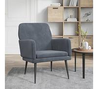 Rantry Poltrona Grigio Scuro 62x79x79 cm Velluto, Sedie da Esterno, Sedie da Pranzo per Giardino, Arredo Seggiole Giardino Arredi da Esterni Patio Terrazzo Arredamento