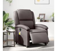 Rantry Poltrona Massaggi Reclinante Elettrica Marrone Scuro Vera Pelle Mobile, Poltrona Massaggiante Poltrona Reclinabile Relax, Sedia da Massaggio Poltrona Relax Tutto Il Corpo