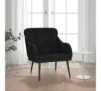 Rantry Poltrona Nera 63x76x80 cm Velluto, Sedie da Esterno, Arredo Seggiole Giardino Arredi da Esterni Patio Terrazzo Arredamento，Sedie da Pranzo per Giardino h2