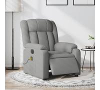 Rantry Poltrona Reclinabile Massaggio Elettrica Grigio Chiaro Tessuto,Mobile Poltrona Reclinabile Relax Massaggiante Sedia da Massaggio Intelligente Poltrona Relax Tutto Il Corpo t