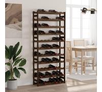 Rantry Portabottiglie per 77 Bottiglie Marrone Legno Massello di Pino, Portabottiglie Vino, Cantinetta Vino, Decorazione per la Casa Porta Bottiglie di Vino, Mobiletto Portavini