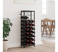 Rantry Portavini da 27 Bottiglie Nero 34x18x100cm in Ferro Battuto Mobili, Portabottiglie Vino, Cantinetta Vino, Porta Bottiglie di Vino, Porta Vini, Mobiletto Portavini