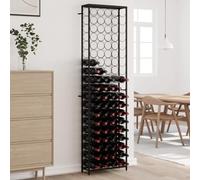 Rantry Portavini da 95 Bottiglie Nero 54x18x200cm in Ferro Battuto, Decorazione da Mobili, Mobili da Interni/Esterni per Soggiorno Ufficio