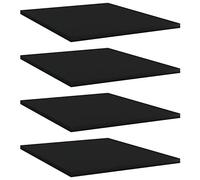 Rantry Ripiani per Libreria 4pz Neri 40x50x1,5cm in Legno Multistrato, Mobile Mensola da Muro, Appendere Ripiano per Ingresso, Mensole da Parete, Scaffale da Parete