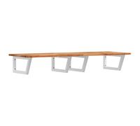 Rantry Ripiano Lavabo Sospeso in Legno Massello di Acacia con Staffe in Acciaio, Design Moderno e Salvaspazio, 160x50cm, Peso Massimo 100kg, Facile Montaggio, Viti Non Incluse