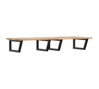 Rantry Ripiano per Lavabo a Parete in Legno di Acacia con Staffa in Acciaio, Design Salvaspazio, Montaggio Facile, Moderno e Robusto per Bagno, Dimensioni 120x50x2 cm, Peso Massimo Supportato 100 kg