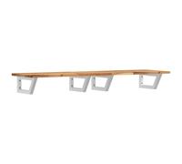 Rantry Ripiano per Lavabo a Parete in Legno di Acacia e Acciaio, Design Moderno e Salvaspazio, 120x40 cm, Peso Massimo 100 kg, Fissaggio a Parete, Viti Non Incluse, Assemblaggio Richiesto
