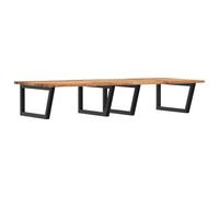 Rantry Ripiano per Lavabo a Parete in Legno Massello di Acacia con Staffe in Acciaio, Design Moderno e Salvaspazio, 140 x 60 cm, Peso Massimo Supportato 100 kg, Facile Montaggio, Viti Non Incluse