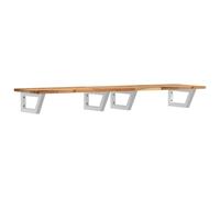 Rantry Ripiano per Lavabo a Parete in Legno Massello di Acacia con Staffe in Acciaio, Design Salvaspazio per Bagno, 140x40x2 cm, Peso Massimo Supportato 100 kg, Montaggio Facile, Viti Non Incluse