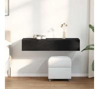 Rantry Scaffale a Parete con Cassetti Nero 100x36x19 cm in Truciolato, Mensola da Muro, Mensole da Parete, Scaffale da Parete Appendere Ripiano per Ingresso Ripiano Mobili