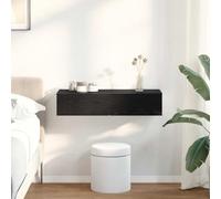 Rantry Scaffale a Parete Con Cassetti Nero 80x33x17 cm in Truciolato, Mensola da Muro, Ripiano per Ingresso, Mobili Appendere