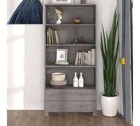 Rantry Scaffale da Credenza in Legno di Pino con Cassetti - Design Industriale, Ampio Spazio di Stoccaggio, Assemblaggio Facile - Grigio Chiaro - Dimensioni 85x35x180 cm - HAMAR