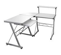 Rantry Scrivania Computer Angolare Bianca 132x112x99 Legno Multistrato, Scrivania per Computer, Scrivania Salvaspazio, Tavolo Ufficio, Tavolo Scrivania, Scrivania Gaming per Cameretta Decor Mobili