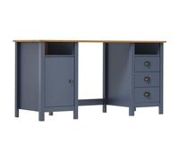 Rantry Scrivania Hill Grigia 150x50x74cm in Massello di Pino, Scrivania per Computer, Scrivania Salvaspazio, Tavolo Ufficio, Tavolo Scrivania, Scrivania Gaming per Cameretta Decor Mobili Camera