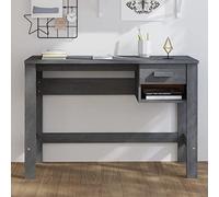 Rantry Scrivania per Computer in Legno di Pino Massello, Grigio Scuro, con Cassetto e Vano Aperto, Dimensioni 110x40x75 cm, Gamma HAMAR, Richiede Assemblaggio