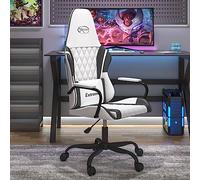 Rantry Sedia da Gaming Bianco e Nero in Similpelle, Sedia da Ufficio Sedia da Riposo Sedia Ufficio Ergonomica Sedia Scrivania Poltrona da Ufficio n2