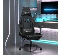 Rantry Sedia da Gaming con Massaggio e Poggiapiedi Nera in Similpelle,Mobile Sedia da Ufficio Sedia da Riposo Sedia Ufficio Ergonomica Sedia Scrivania Poltrona da Ufficio
