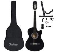 Rantry Set Chitarra Classica Western 12 pz con 6 Corde Nera 38", Arredo Mobili da Interni per Camera da Letto Soggiorno Ufficio